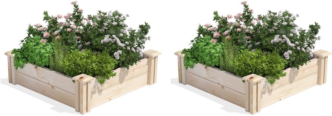 Greenes Fence Original Cedar Raised Garden Bed, 2' x 4' x 10.5" (3-Pack) - Made in USA with North American Cedar