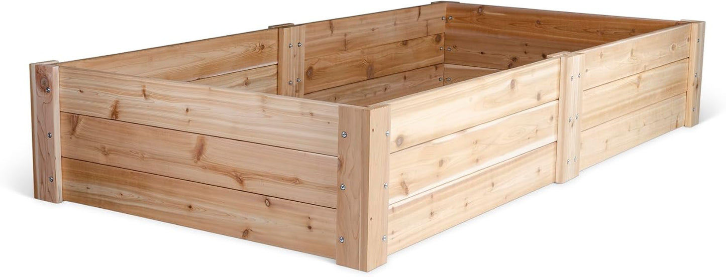 Infinite Cedar Premium Cedar Raised Garden Bed - 1" Thick Wood (4' x 4' x 11" H)