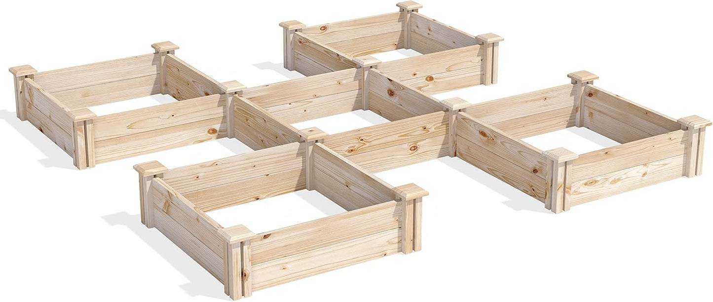 Greenes Fence Original Cedar Raised Garden Bed, 2' x 4' x 10.5" (3-Pack) - Made in USA with North American Cedar