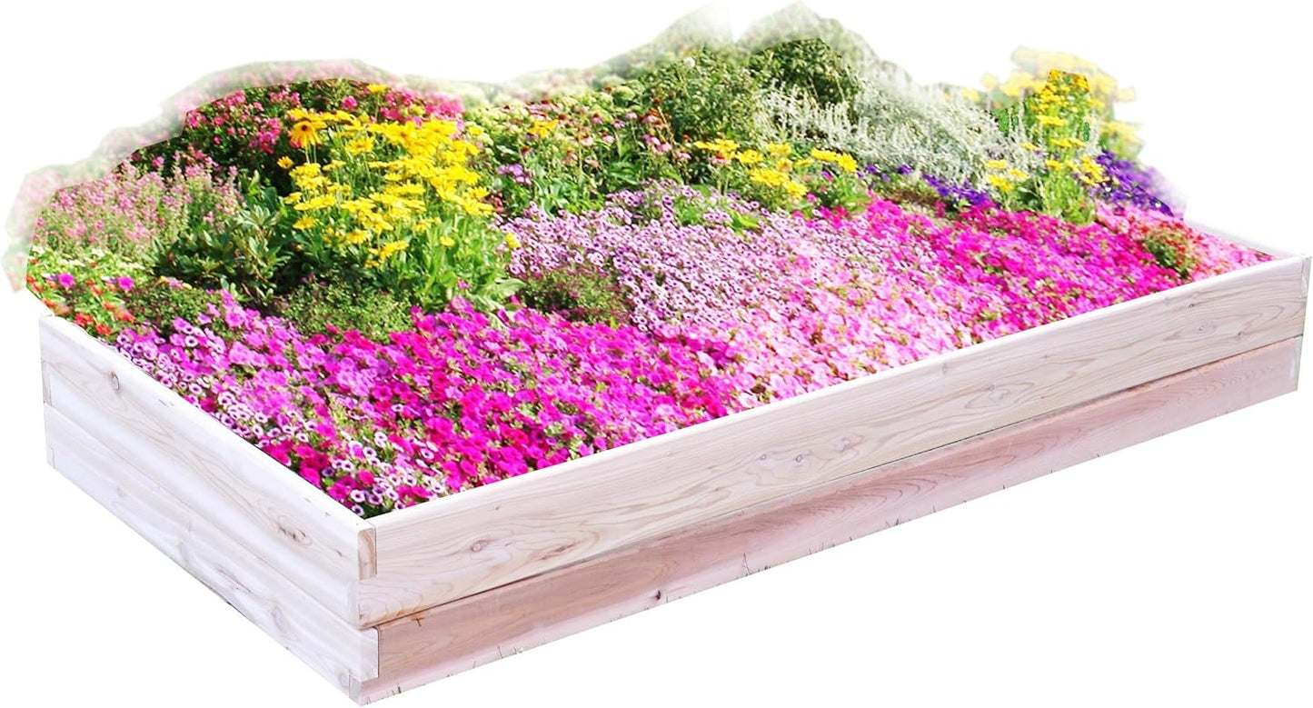 Red Cedar Wood Raised Vegetable Garden Bed - Amish Made in USA (5.5" Raised Bed, Unfinished)