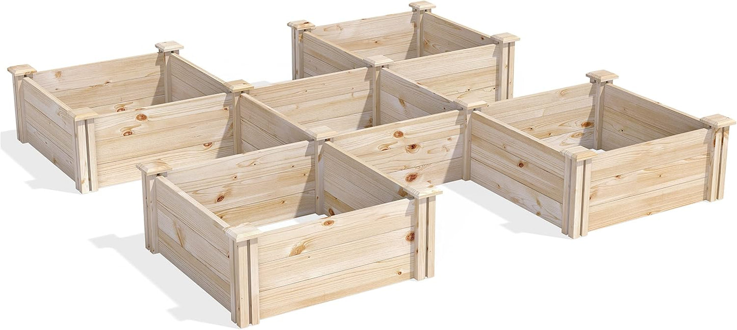 Greenes Fence Original Cedar Raised Garden Bed, 2' x 4' x 10.5" (3-Pack) - Made in USA with North American Cedar