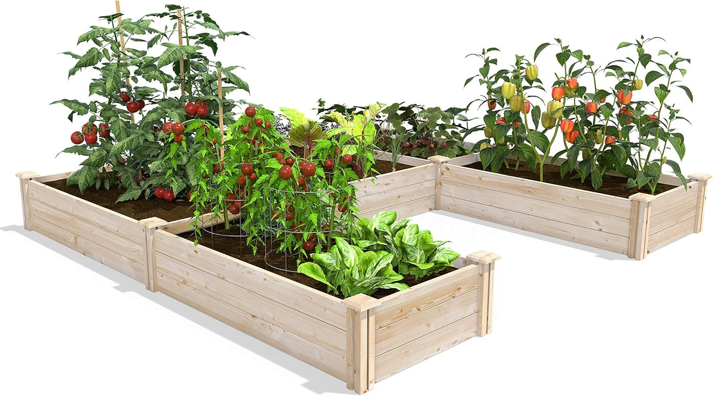 Greenes Fence Original Cedar Raised Garden Bed, 2' x 4' x 10.5" (3-Pack) - Made in USA with North American Cedar