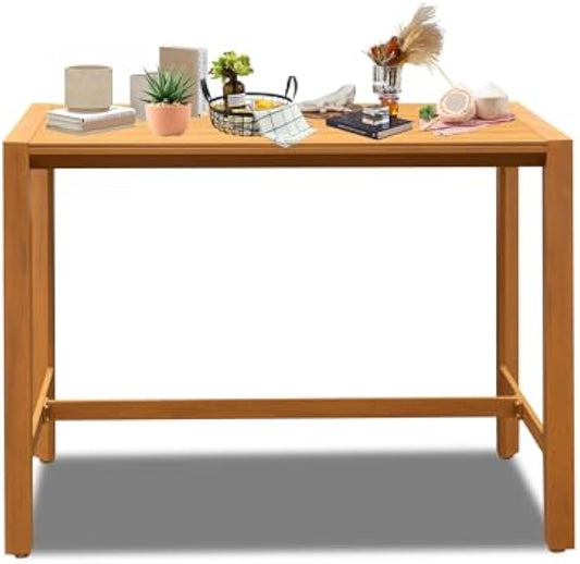Domi Outdoor Bar Table, Patio Counter Bar Height Table Weather Resistant Waterproof for Garden, Yard, Balcony, Poolside, Indoor Use