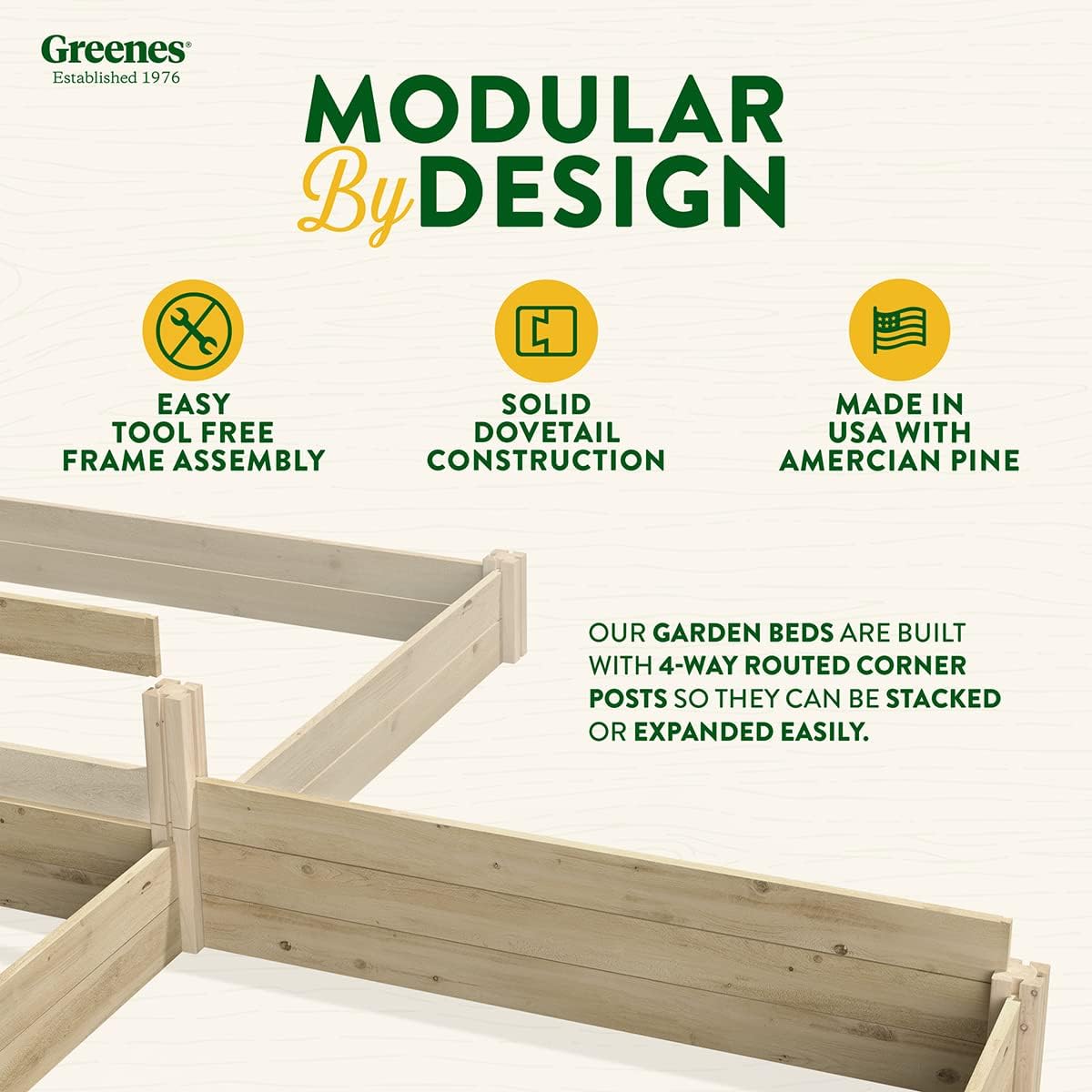 Greenes Fence Original Pine Raised Garden Bed, 8' x 12' x 10.5" U-Shaped Bed - Made in USA with American Pine