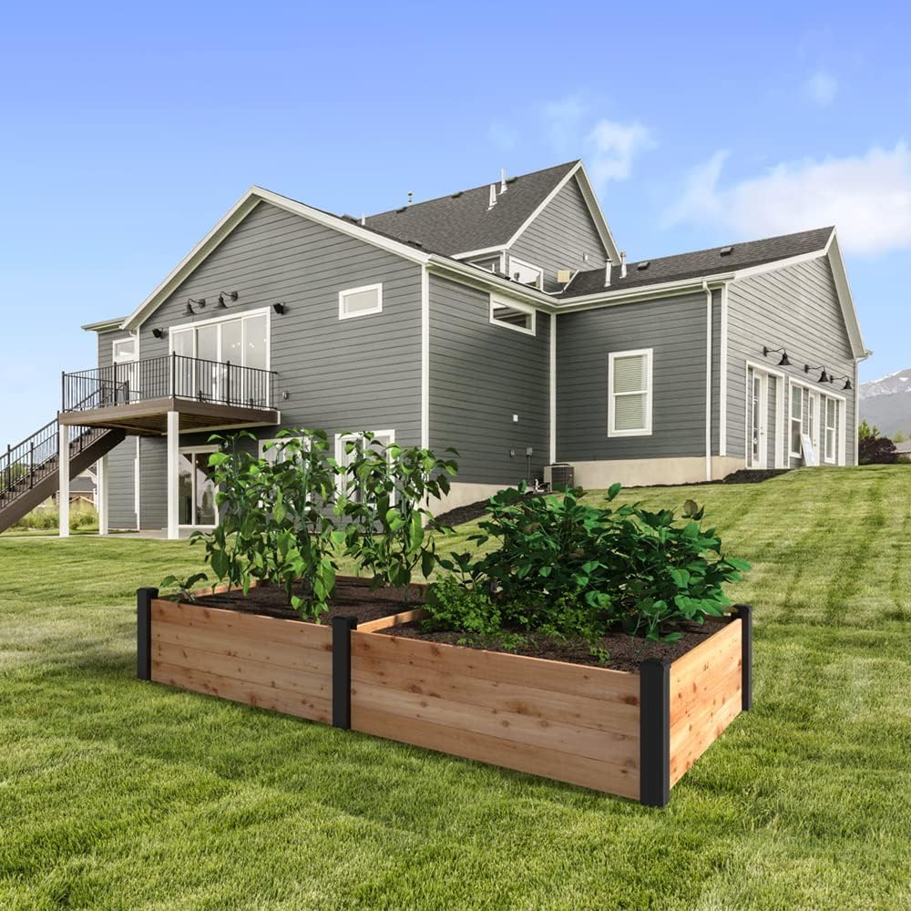 Outdoor Essentials Haven 4 ft. x 8 ft. Natural Cedar Raised Garden Bed