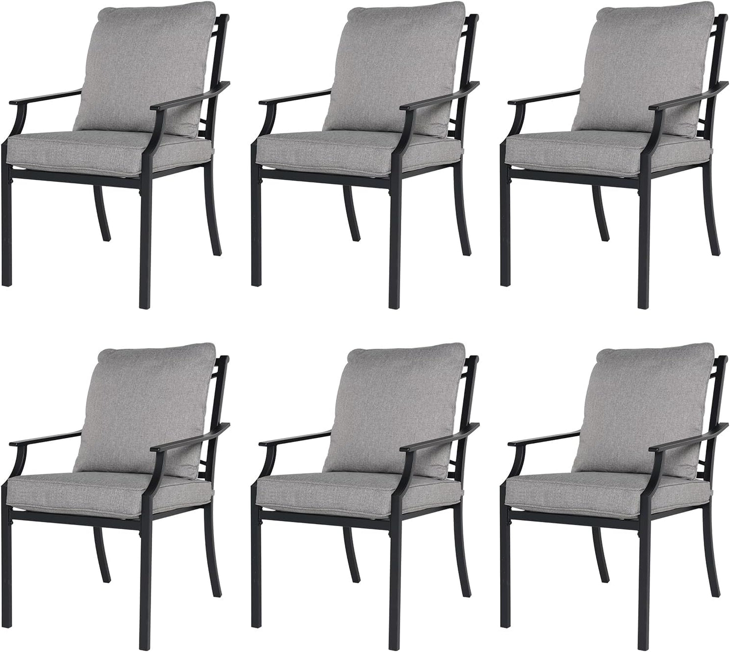 Grand patio Dining Chairs Set of 2，Outdoor Swivel Patio Dining Chairs Set of 2，Swivel Rocker Dining Chair，Outdoor Dining Chairs with Grey Cushions, Patio Chairs for Outside, Garden Lawn Porch