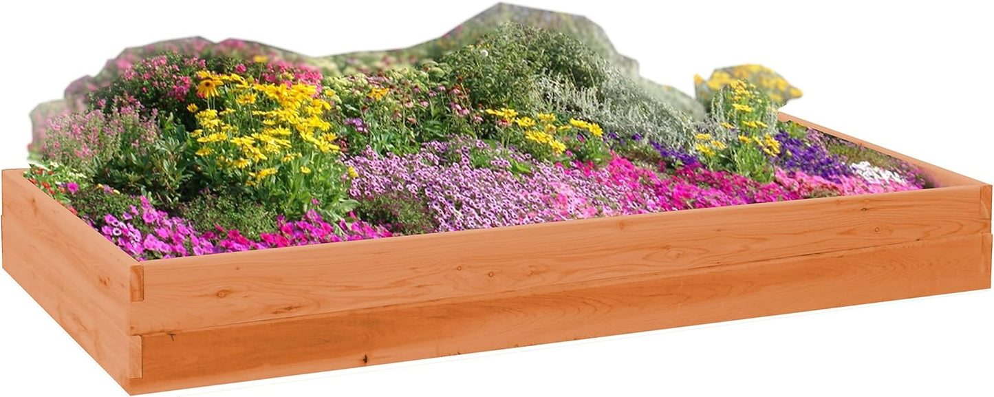 Red Cedar Wood Raised Vegetable Garden Bed - Amish Made in USA (5.5" Raised Bed, Unfinished)
