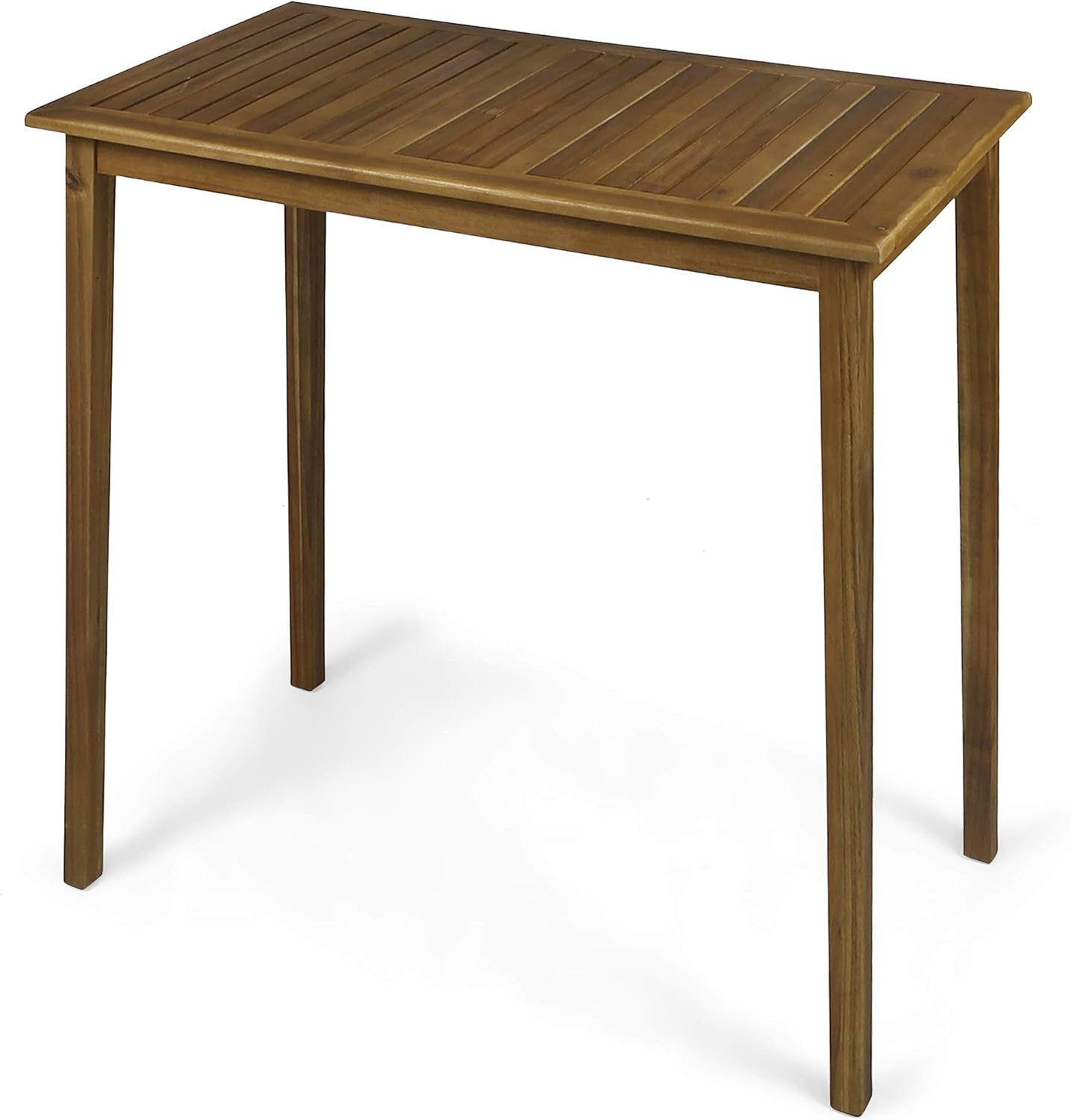 Christopher Knight Home Polaris Outdoor Minimalist Acacia Wood Rectangle Bar Table - Teak Finish