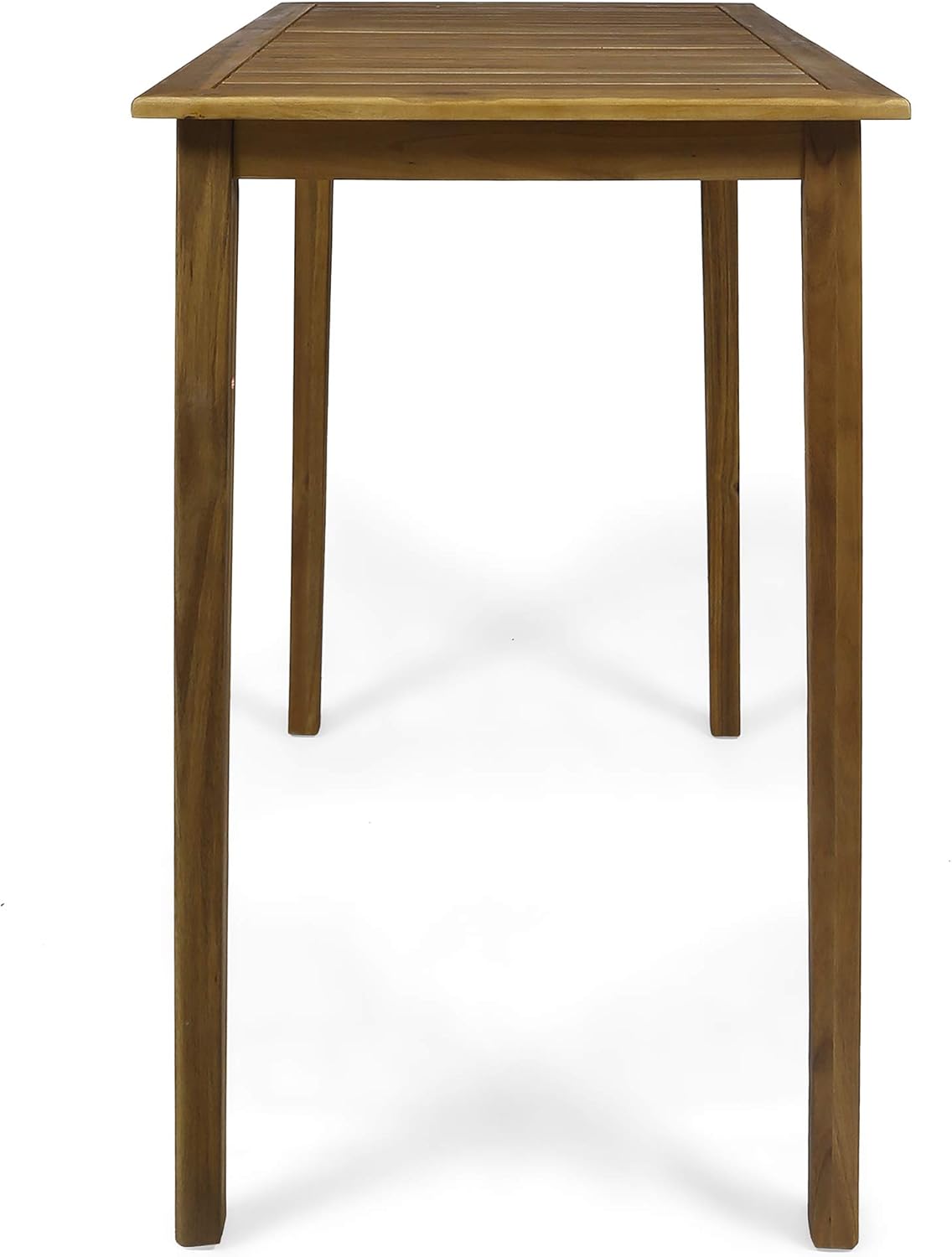 Christopher Knight Home Polaris Outdoor Minimalist Acacia Wood Rectangle Bar Table - Teak Finish