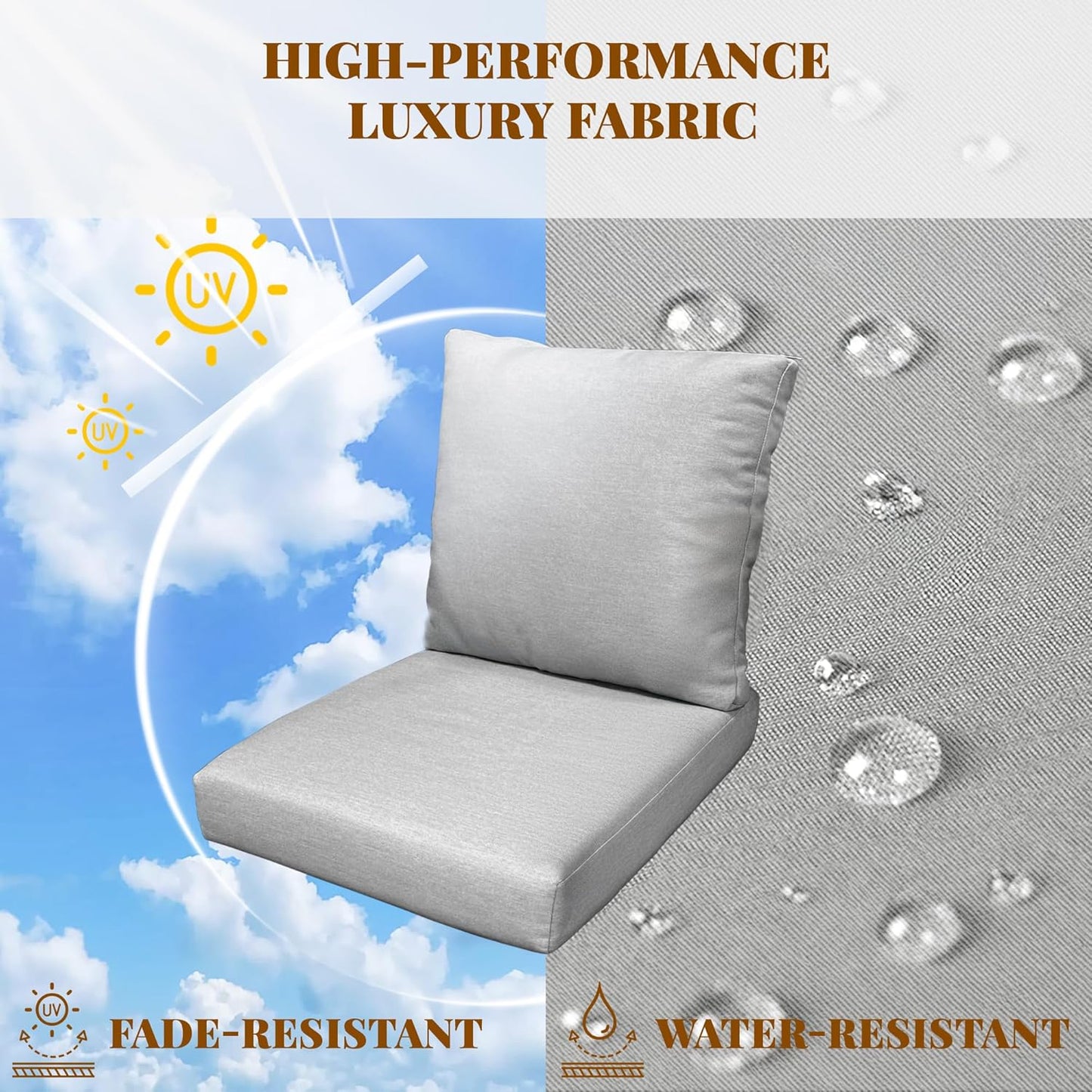 3 Piece Aluminum Outdoor Swivel Rocking Chairs Set, All Weather Swivel Patio Chairs for Porch Deck Balcony Garden (Silver Gray)