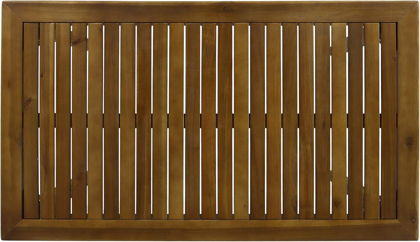 Christopher Knight Home Polaris Outdoor Minimalist Acacia Wood Rectangle Bar Table - Teak Finish