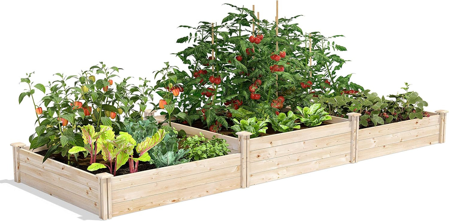 Greenes Fence Original Pine Raised Garden Bed, 8' x 12' x 10.5" U-Shaped Bed - Made in USA with American Pine