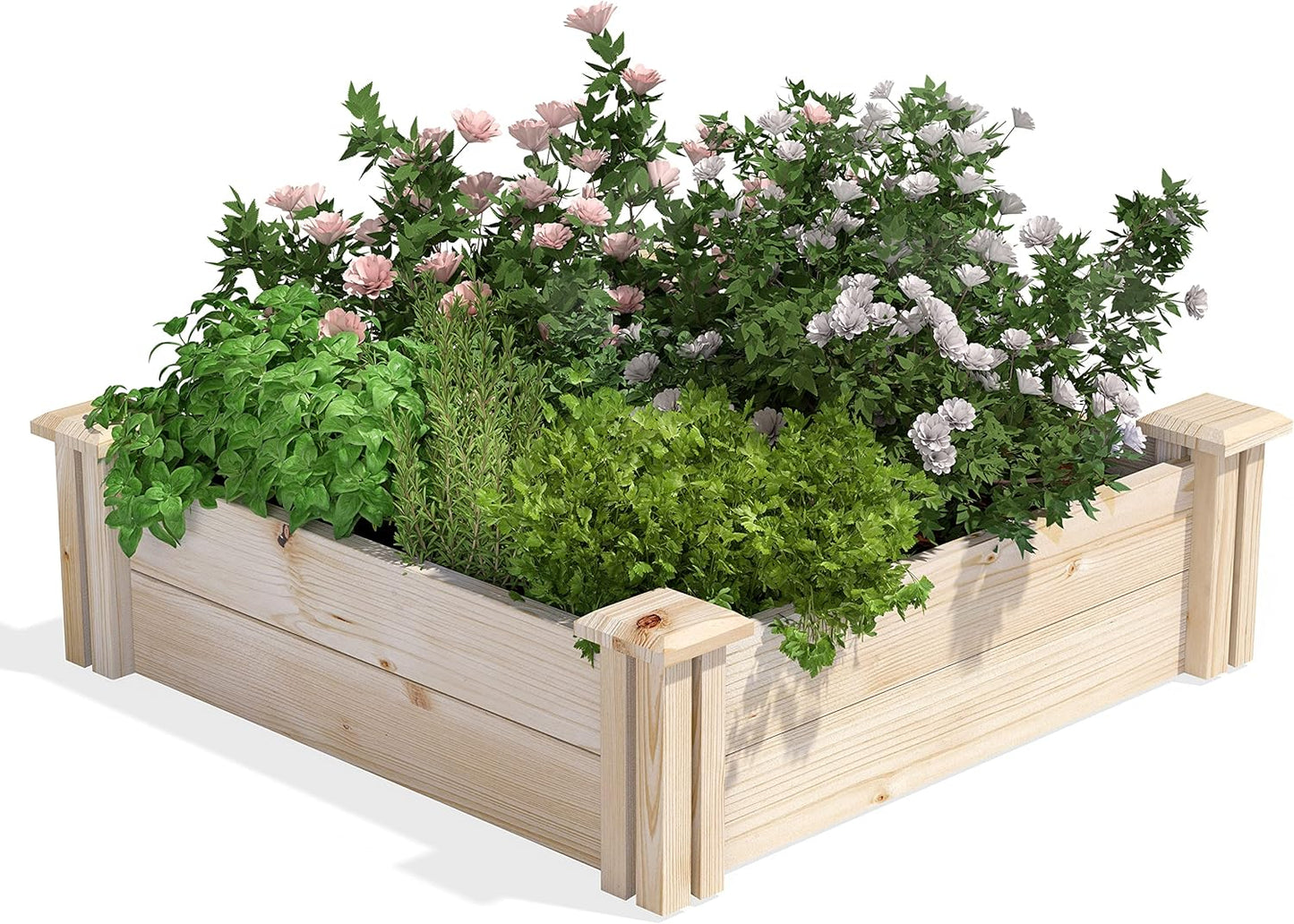 Greenes Fence Original Cedar Raised Garden Bed, 2' x 4' x 10.5" (3-Pack) - Made in USA with North American Cedar