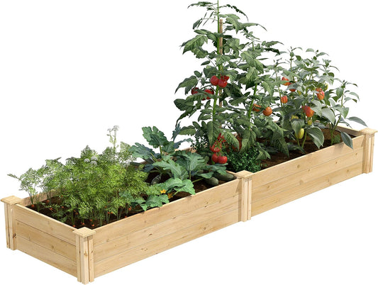 Greenes Fence Original Cedar Raised Garden Bed, 2' x 8' x 10.5" (2-Pack) - Made in USA with North American Cedar